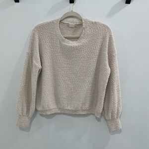 Altar'd State Cream Textured Crew Neck Sweater